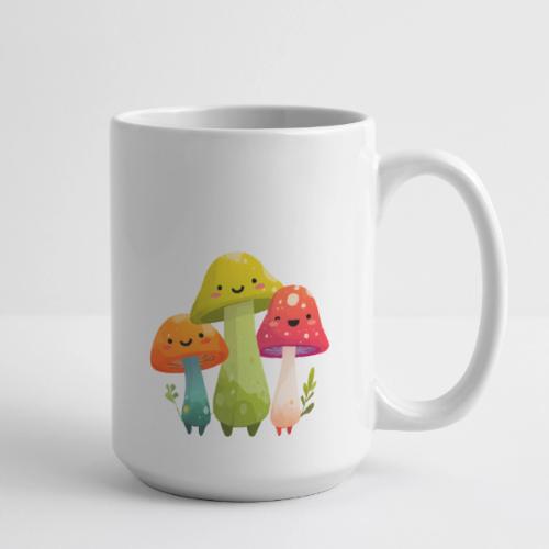 Trio of Happy Mushrooms - Coffee/Tea Mug 15 oz
