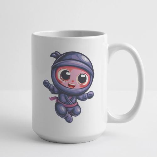 Joyful Cartoon Baby Ninja Jumping in Action - Coffee/Tea Mug 15 oz