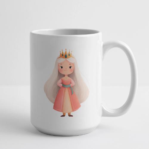 Cute Cartoon Little Princess with Long Hair - Coffee/Tea Mug 15 oz