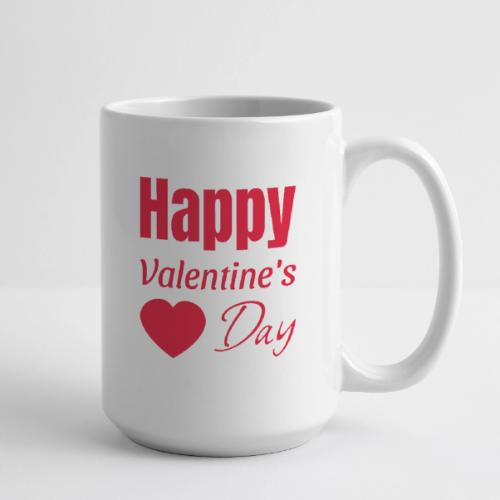 Red Heart Happy Valentines Mug - Coffee/Tea Mug 15 oz