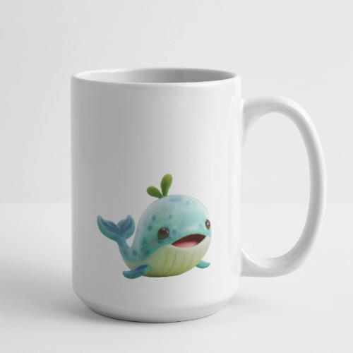 Playful Green-Blue Baby Whale - Coffee/Tea Mug 15 oz