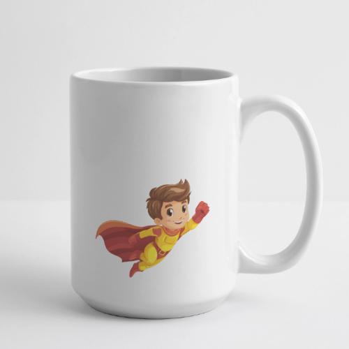 Cheerful Cartoon Superhero Boy Flying High - Coffee/Tea Mug 15 oz