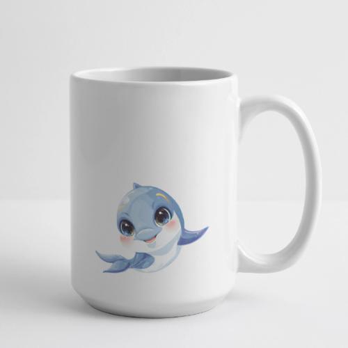 Joyful Blue-White Baby Dolphin - Coffee/Tea Mug 15 oz