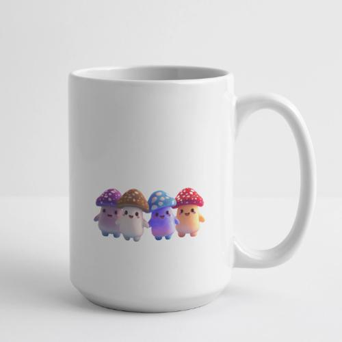 Colorful Cartoon Mushroom Quartet - Coffee/Tea Mug 15 oz