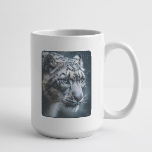 Snow Leopard Blue Eyes Design - Coffee/Tea Mug 15 oz