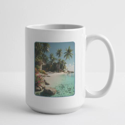 Serene Tropical Beach Floral Design - Coffee/Tea Mug 15 oz