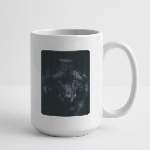 Black Wolf Intense Eyes Portrait Design - Coffee/Tea Mug 15 oz