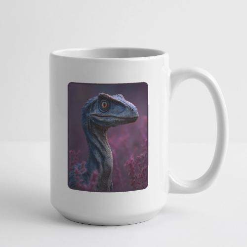 Blue Velociraptor Portrait Design - Coffee/Tea Mug 15 oz