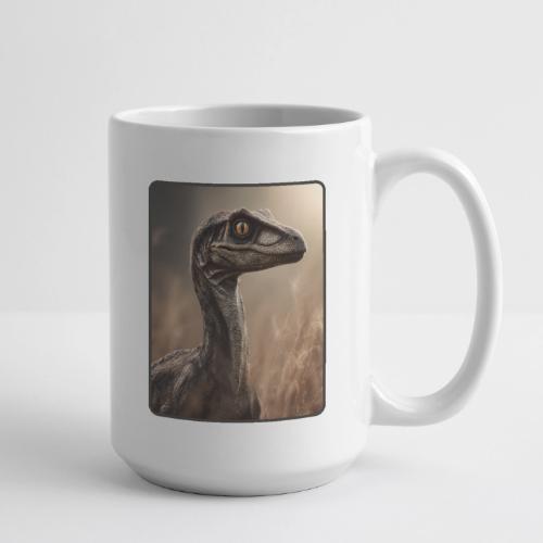 Velociraptor Feathered Portrait Design - Coffee/Tea Mug 15 oz