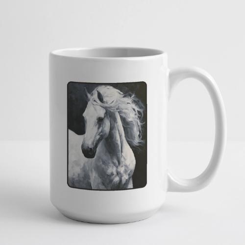 White Horse Oil Painting Design - Coffee/Tea Mug 15 oz