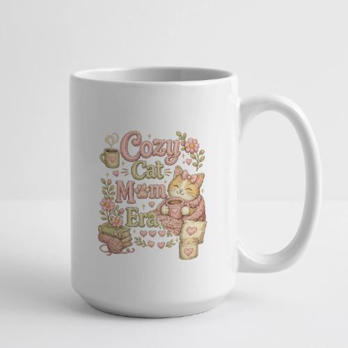 Cozy Cat Mom Era Faux Stitched Design - Coffee/Tea Mug 15 oz