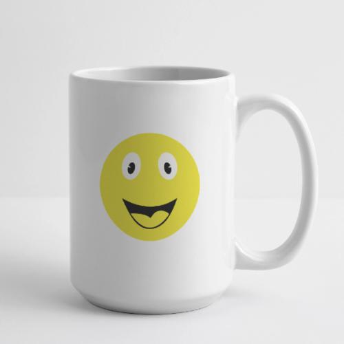 Yellow Happy Face Print - Coffee/Tea Mug 15 oz