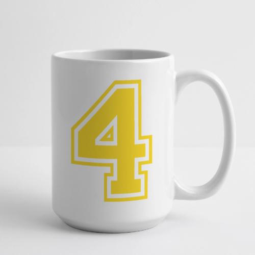 Number 4 in a classic athletic collegiate font - Coffee/Tea Mug 15 oz