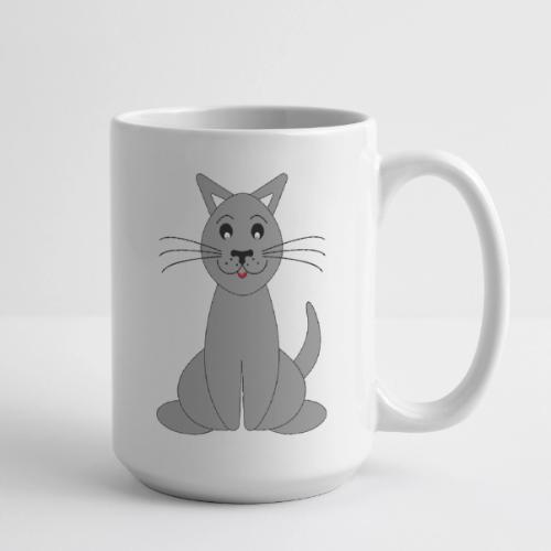 Cute Grey Cat Mug - Whimsical Kitty Coffee Cup - Coffee/Tea Mug 15 oz