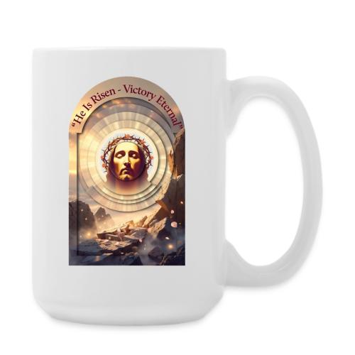 Easter He Is Risen Sacred Face T Shirt, wife Gift - Coffee/Tea Mug 15 oz