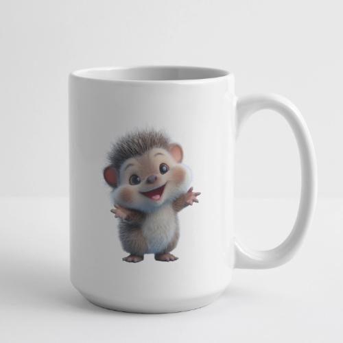 Playful Cartoon Hedgehog with Joyful Pose - Coffee/Tea Mug 15 oz
