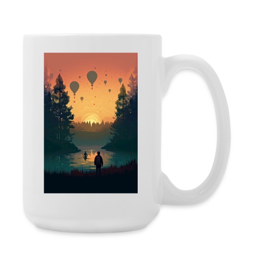 Surreal Hot Air Balloons Forest Landscape - Coffee/Tea Mug 15 oz