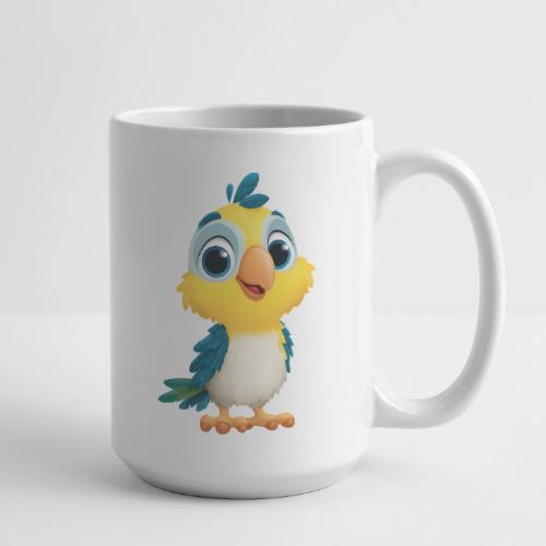Playful Cartoon Parrot with Big Happy Eyes - Coffee/Tea Mug 15 oz