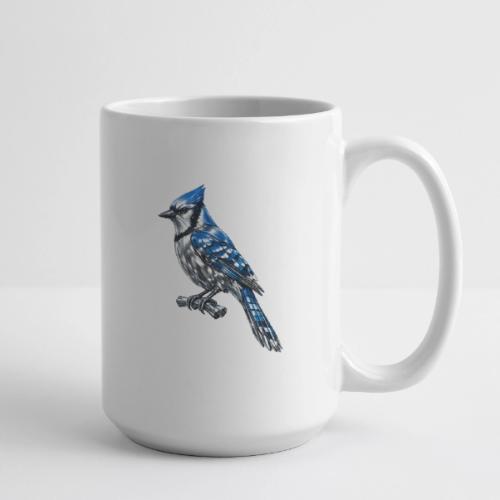 Silver Blue Jay on Perch - Coffee/Tea Mug 15 oz