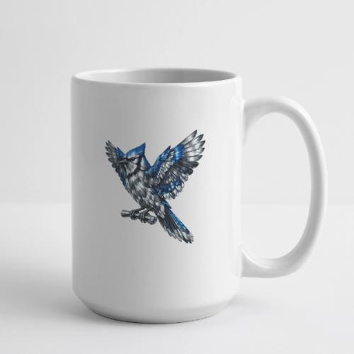 Silver Blue Jay Open Wing Perch - Coffee/Tea Mug 15 oz