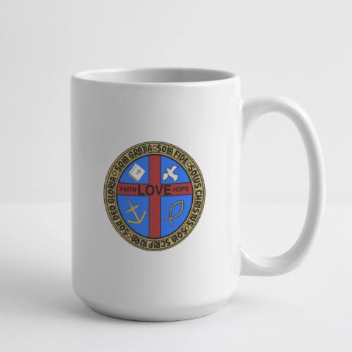 Five Solas Faith Hope Love Shirt–Christian Symbols - Coffee/Tea Mug 15 oz