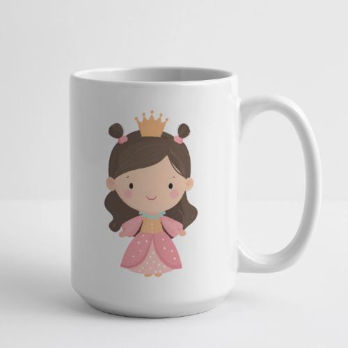 Cute Cartoon Little Princess Standing and Smiling - Coffee/Tea Mug 15 oz