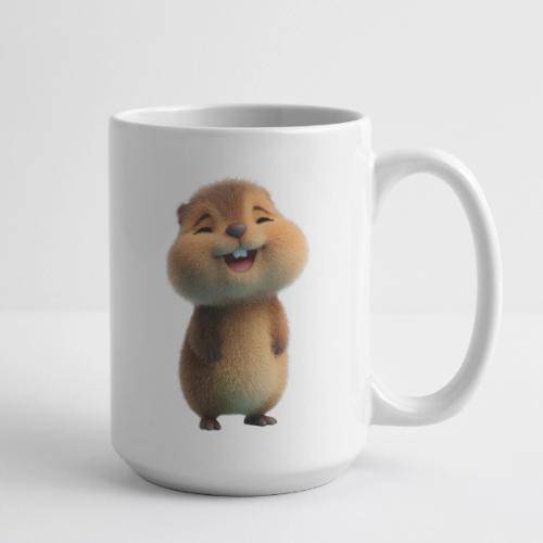 Joyful Cartoon Baby Beaver - Coffee/Tea Mug 15 oz