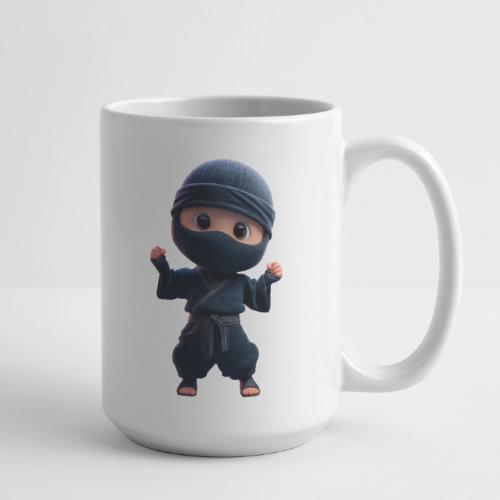 Cute Cartoon Ninja Toddler in Fight Pose - Coffee/Tea Mug 15 oz