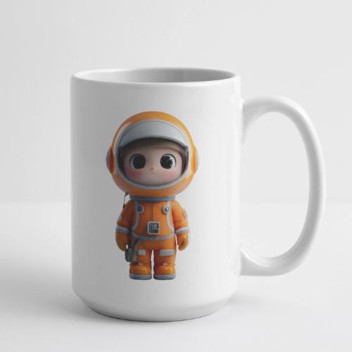 Cute Cartoon Astronaut in Orange Suit - Coffee/Tea Mug 15 oz