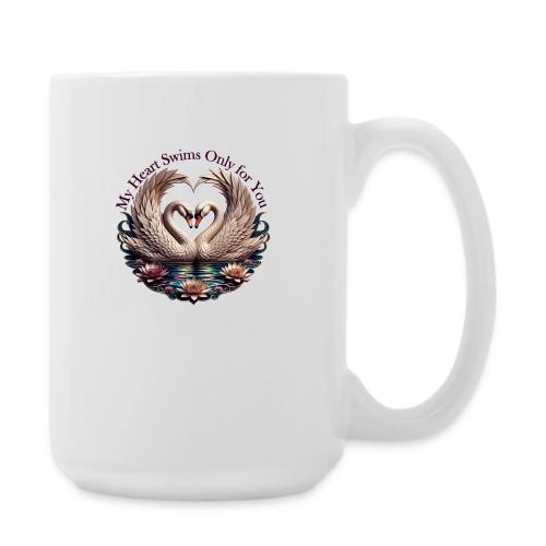 My Heart Swims Only for You Swan Heart T-Shirt - Coffee/Tea Mug 15 oz