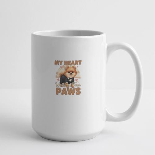 My Heart Walks on Four Paws – Pomeranian tee - Coffee/Tea Mug 15 oz