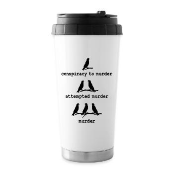 Attempted Murder Crow - 16 oz Travel Mug - white - Front