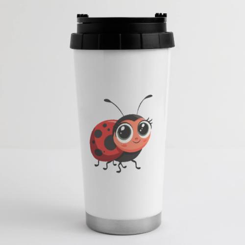 Cute Cartoon Ladybug Full of Joy - 16 oz Travel Mug