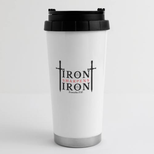 Iron Sharpens Iron - Proverbs 27:17 (Black & Red) - 16 oz Travel Mug