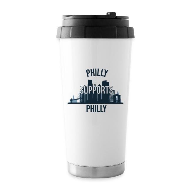 Philly Supports Philly skyline blue transparentbg