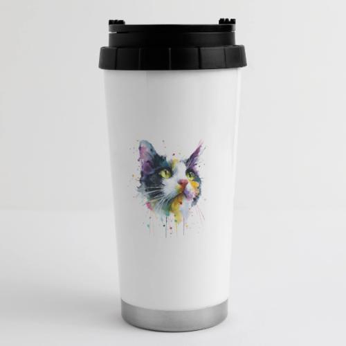 Cat: Painted Purr Expression - 16 oz Travel Mug