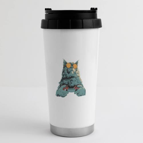 Cat: Fluff Mode On - 16 oz Travel Mug