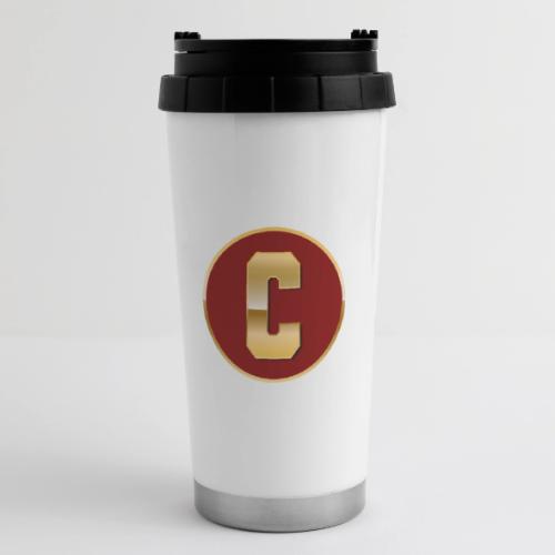 Letter C – Capital Varsity Alphabet Monogram - 16 oz Travel Mug