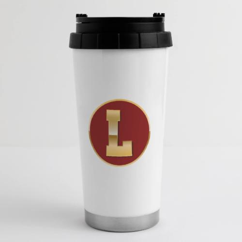 Letter L – Capital Varsity Alphabet Monogram - 16 oz Travel Mug