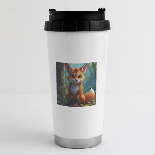 Magical fantasy fox in enchanted forest scene - 16 oz Travel Mug