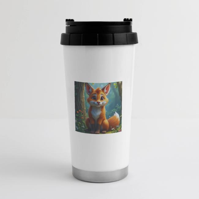 Magical fantasy fox in enchanted forest scene