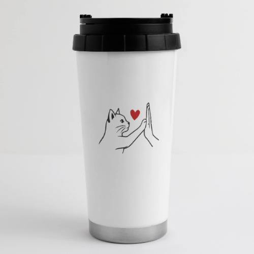 Cat Lover High-Five T-Shirt - 16 oz Travel Mug