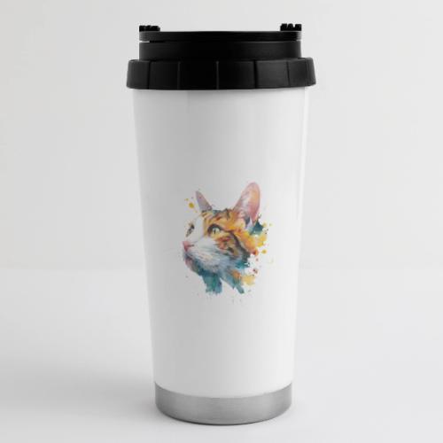 Cat: Feline Ink Burst - 16 oz Travel Mug