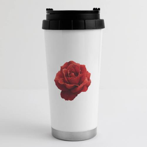 Rose: Crimson Dew Bloom - 16 oz Travel Mug