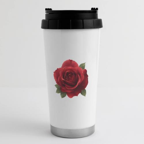 Rose: Crimson Bloom Elegance - 16 oz Travel Mug