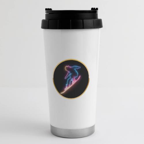 Snowboarding: Neon Snow Drift - 16 oz Travel Mug