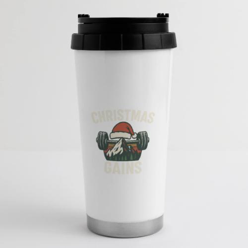 Christmas Gains – Santa Barbell Power - 16 oz Travel Mug