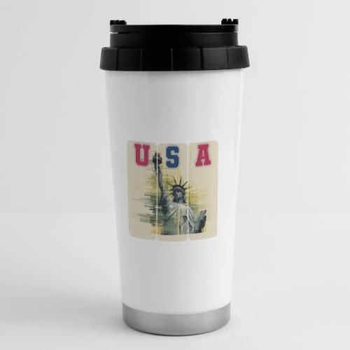 Art illustration of the Statue of Liberty - 16 oz Travel Mug