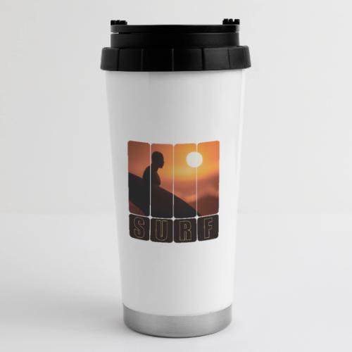 Surfing: Sunset Surf Panels - 16 oz Travel Mug