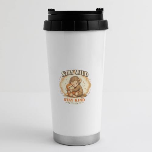 Stay Wild Stay Kind Punch Monkey Hug - 16 oz Travel Mug